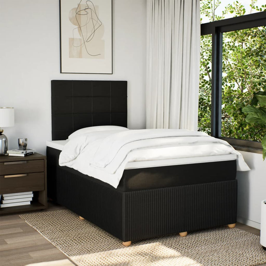 Boxspring met matras stof zwart 120x190 cm