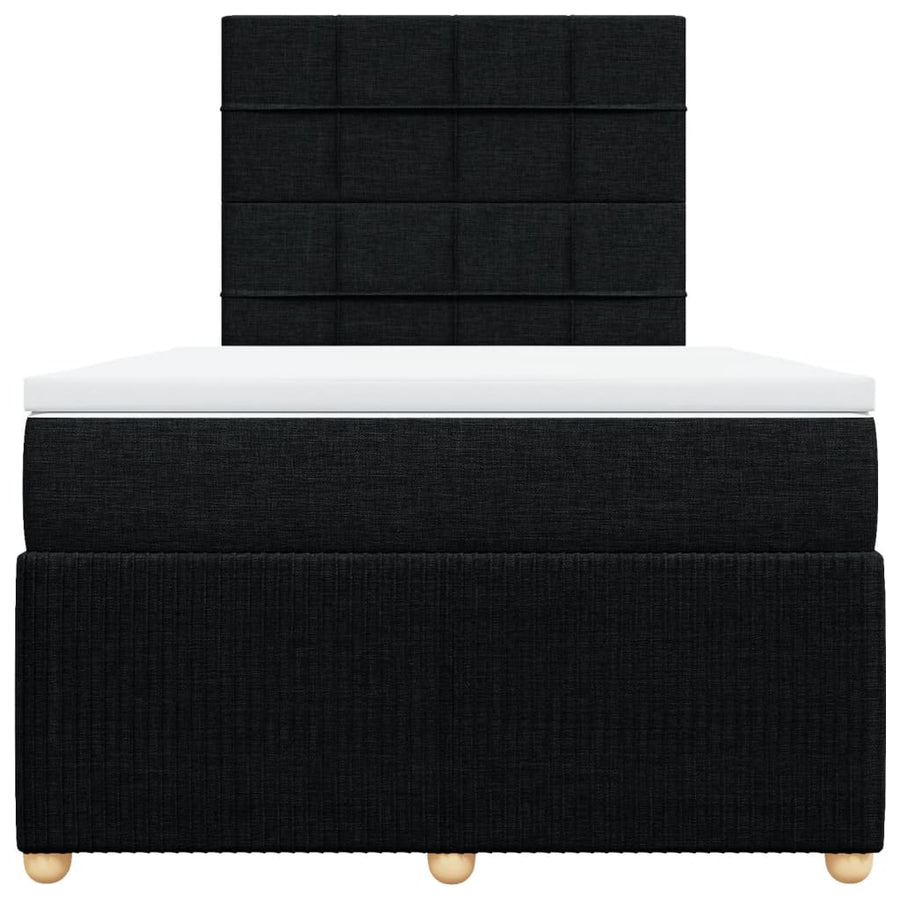 Boxspring met matras stof zwart 120x190 cm