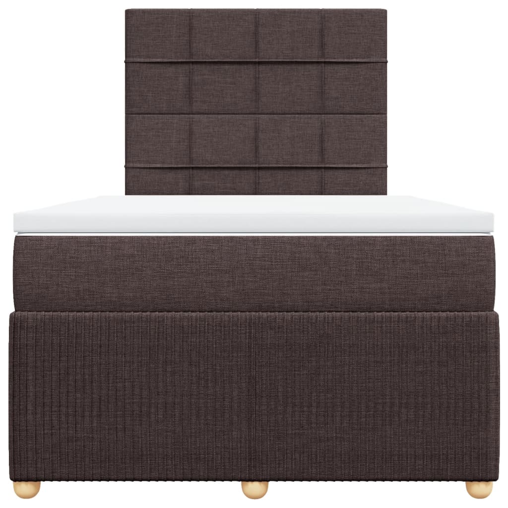 Boxspring met matras stof donkerbruin 120x190 cm