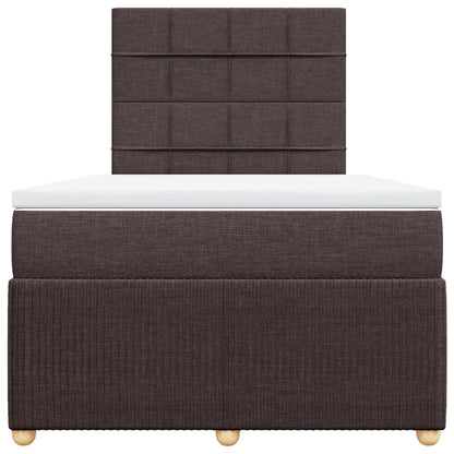 Boxspring met matras stof donkerbruin 120x190 cm