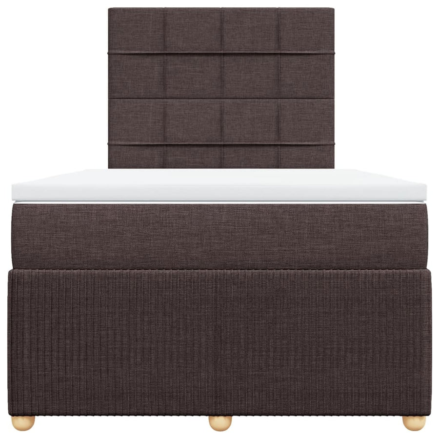Boxspring met matras stof donkerbruin 120x190 cm