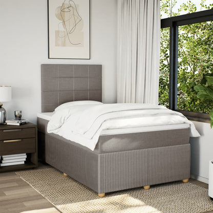 Boxspring met matras stof taupe 120x190 cm