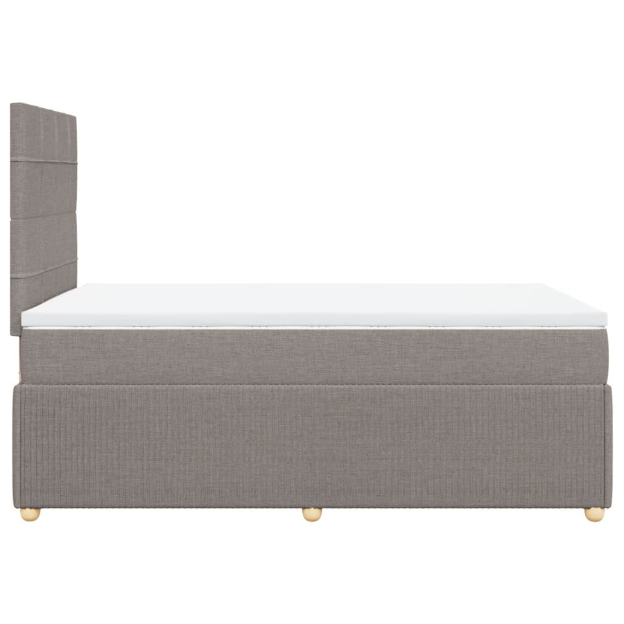 Boxspring met matras stof taupe 120x190 cm
