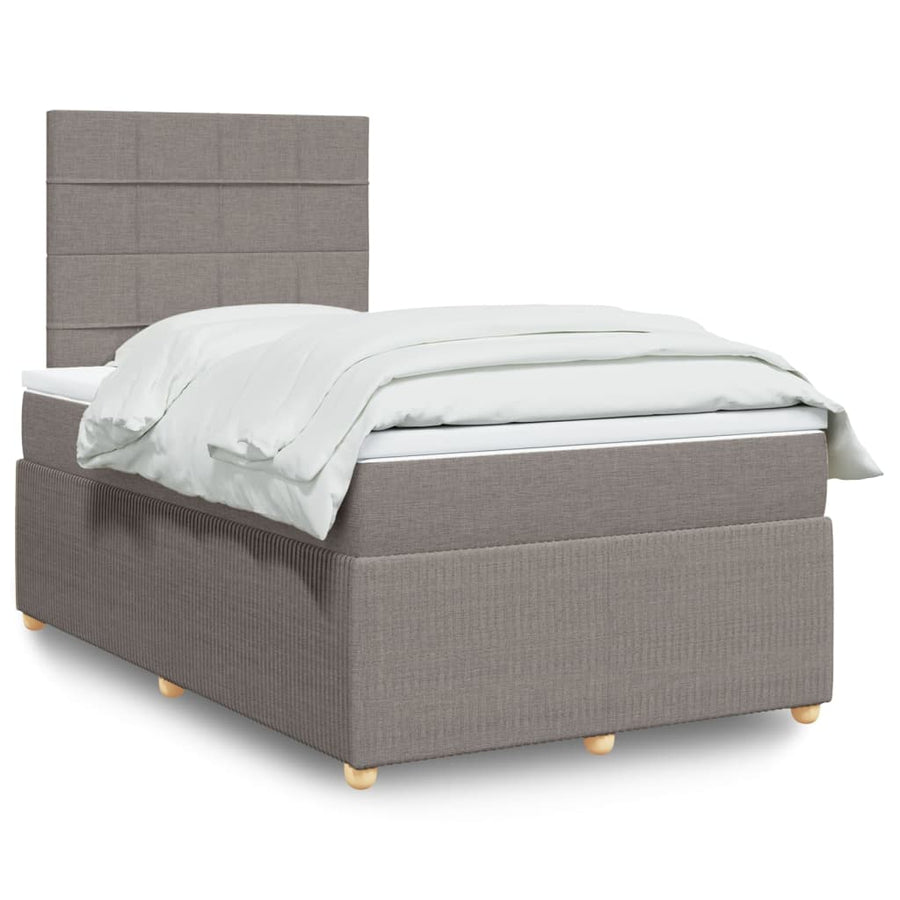 Boxspring met matras stof taupe 120x190 cm