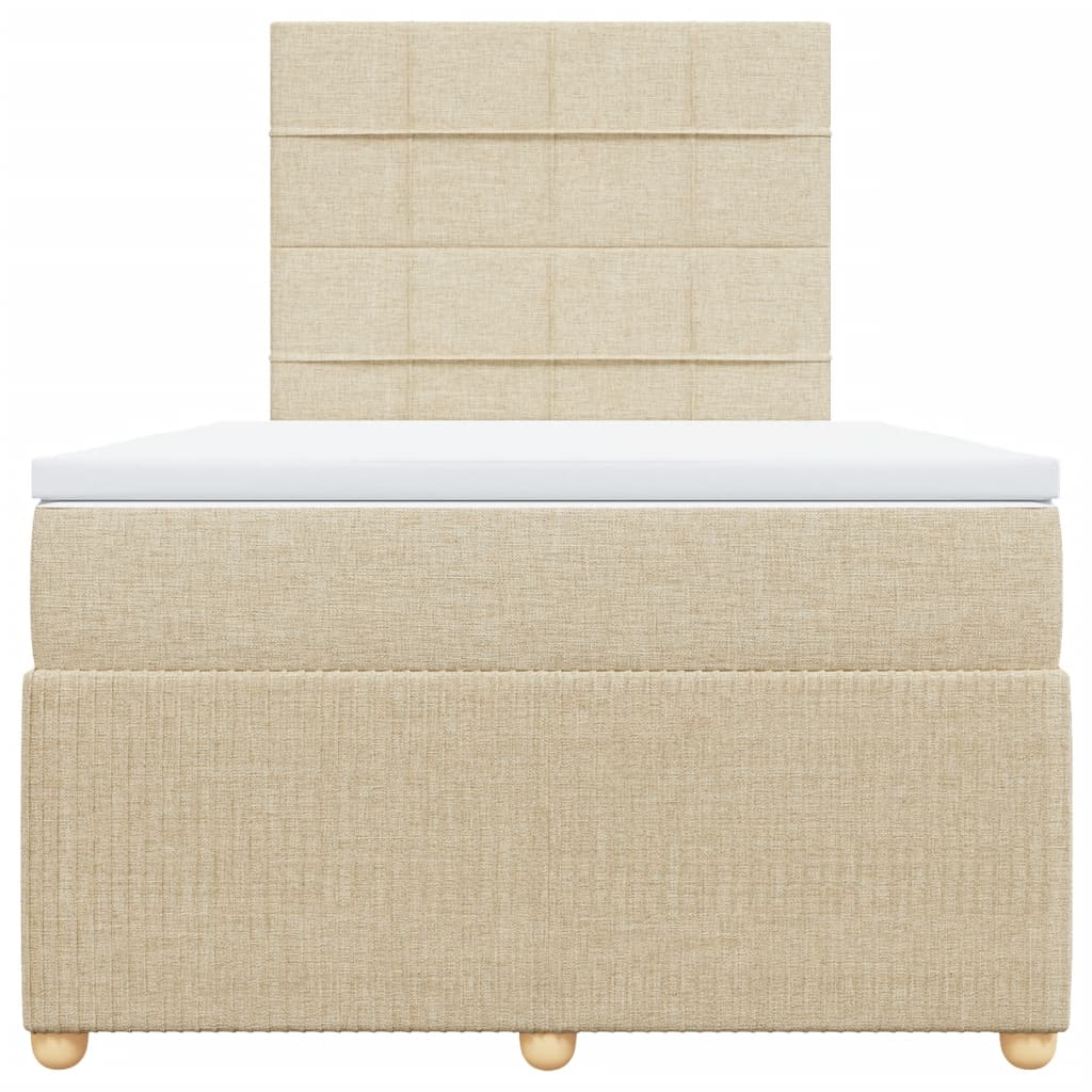 Boxspring met matras stof crèmekleurig 120x190 cm