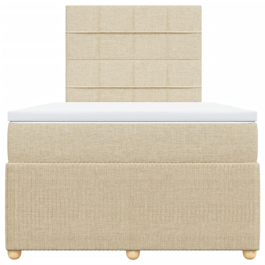 Boxspring met matras stof crèmekleurig 120x190 cm