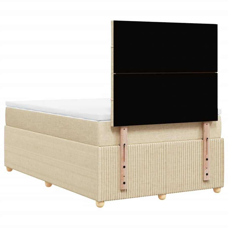 Boxspring met matras stof crèmekleurig 120x190 cm