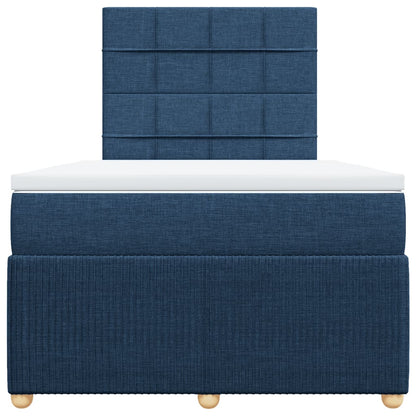 Boxspring met matras stof blauw 120x190 cm