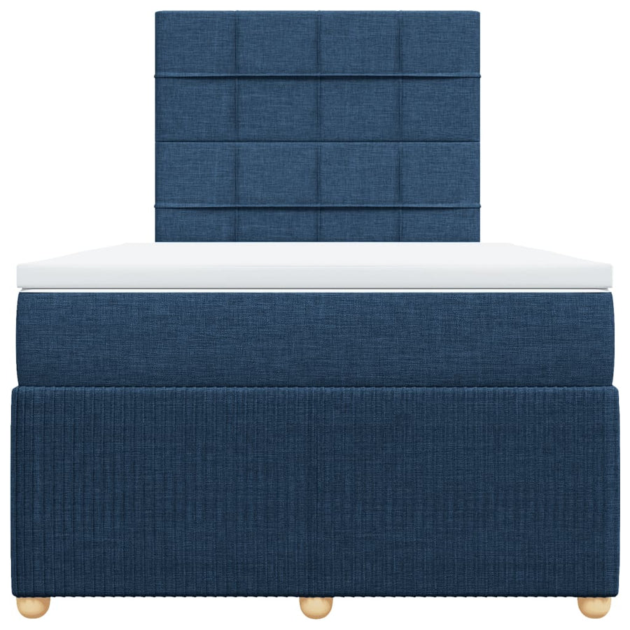 Boxspring met matras stof blauw 120x190 cm