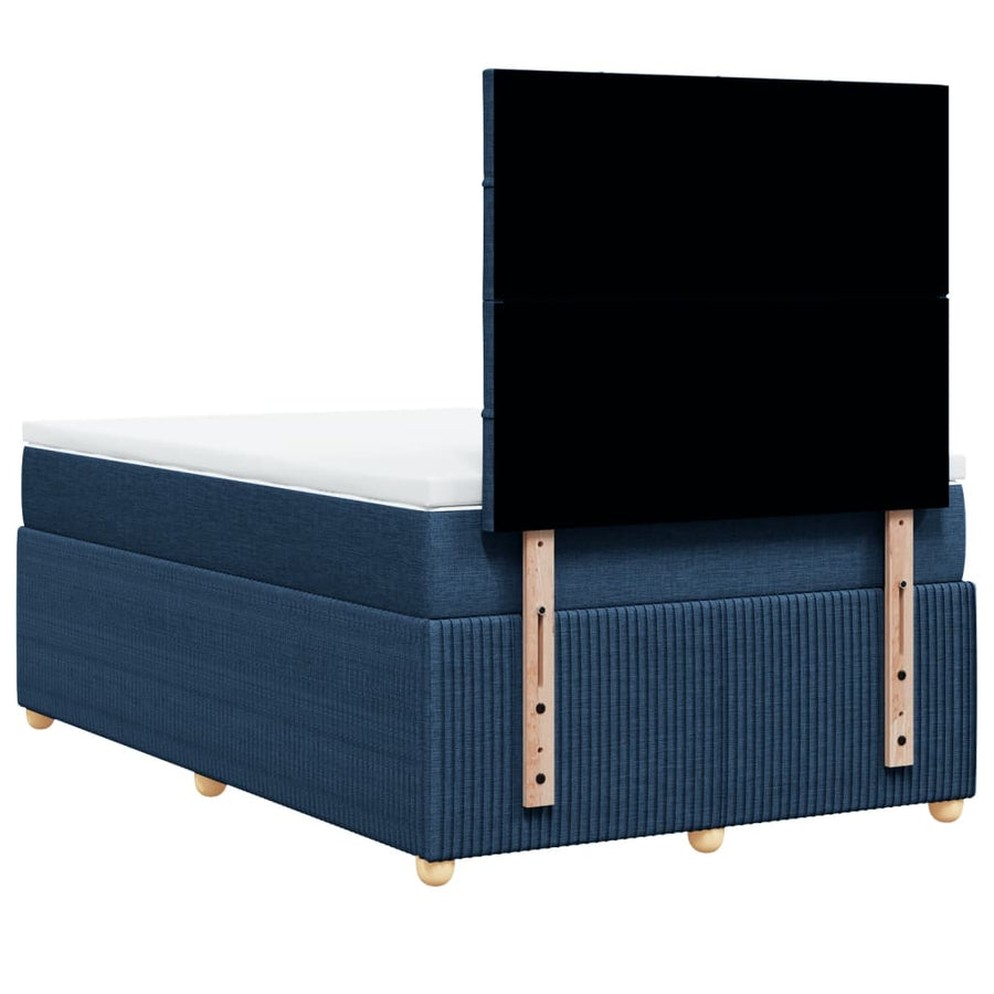 Boxspring met matras stof blauw 120x190 cm