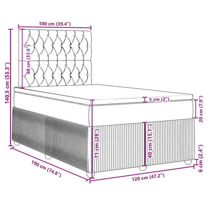Boxspring met matras stof lichtgrijs 120x190 cm