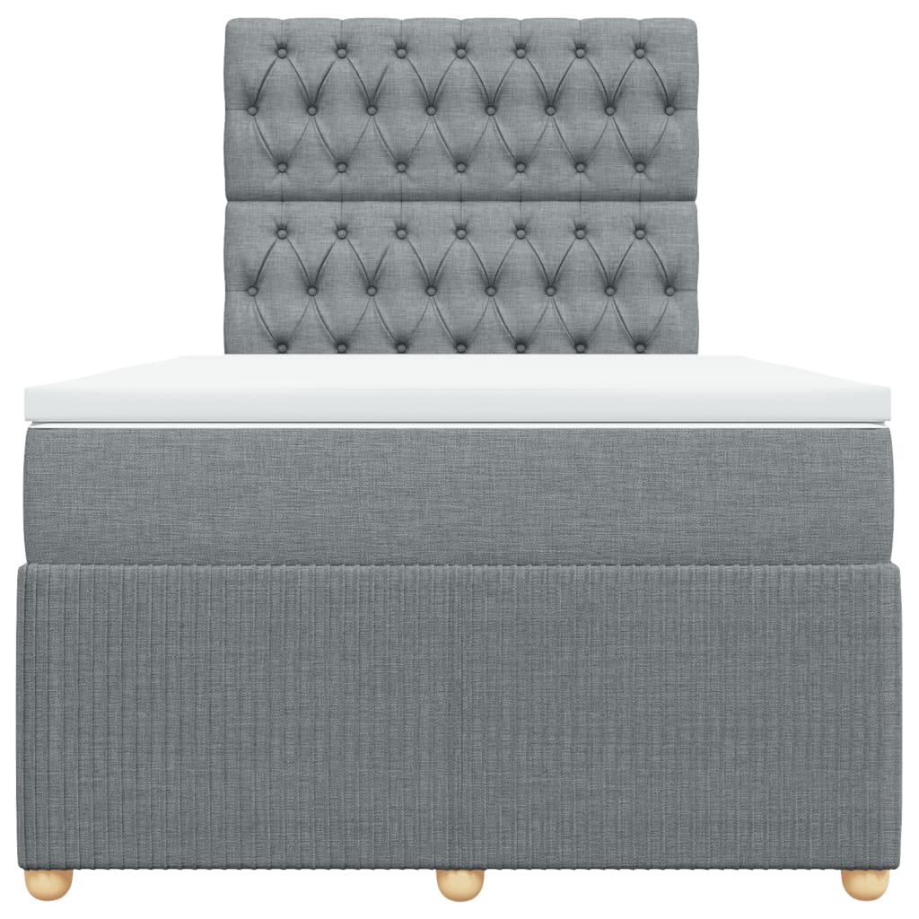 Boxspring met matras stof lichtgrijs 120x190 cm