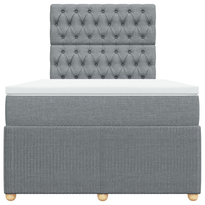 Boxspring met matras stof lichtgrijs 120x190 cm