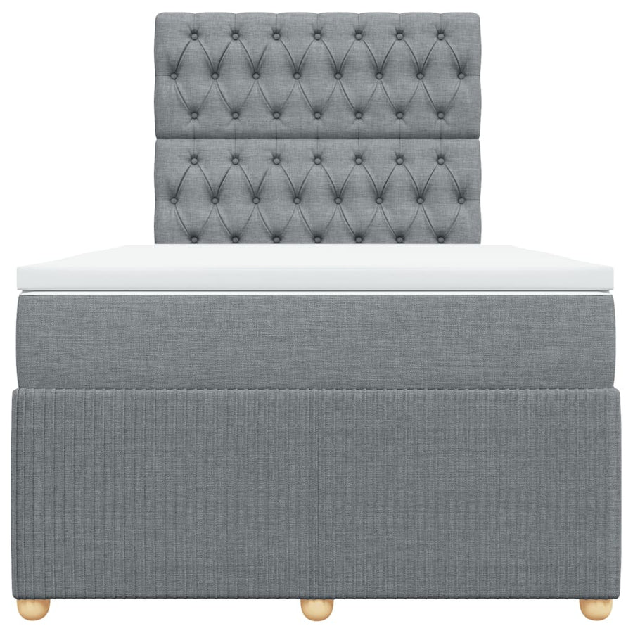 Boxspring met matras stof lichtgrijs 120x190 cm