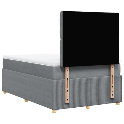 Boxspring met matras stof lichtgrijs 120x190 cm