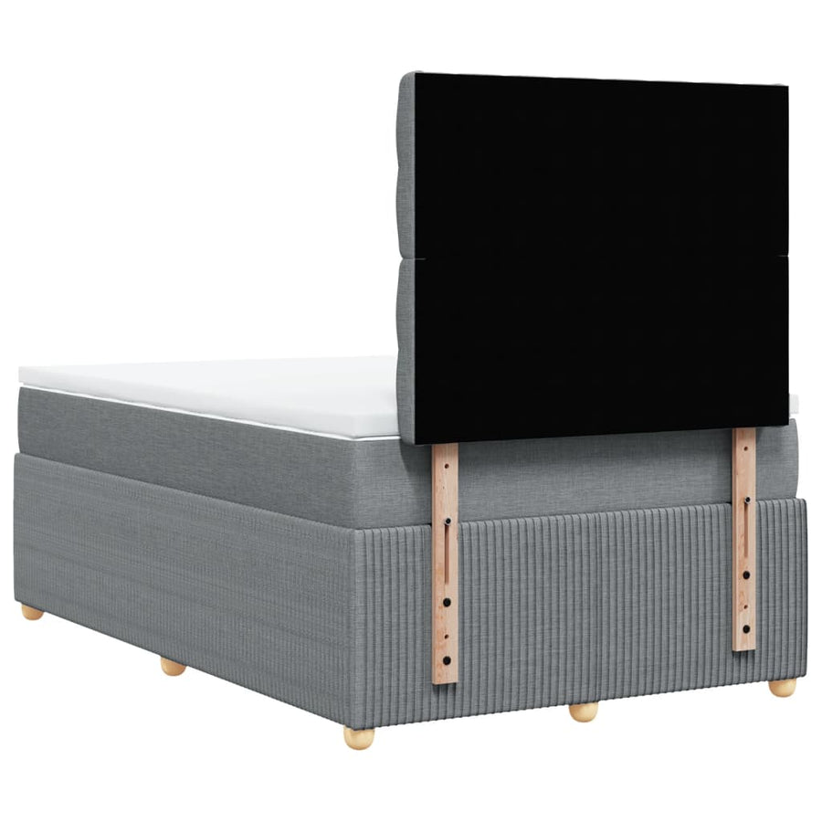 Boxspring met matras stof lichtgrijs 120x190 cm