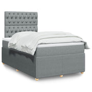 Boxspring met matras 120x190 cm lichtgrijs