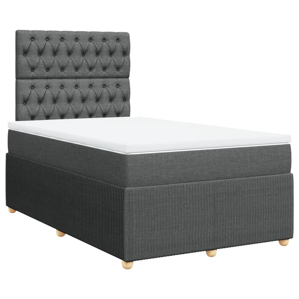 Boxspring met matras stof donkergrijs 120x190 cm
