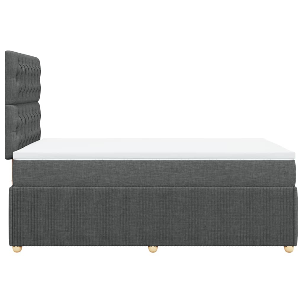 Boxspring met matras stof donkergrijs 120x190 cm