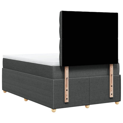 Boxspring met matras stof donkergrijs 120x190 cm