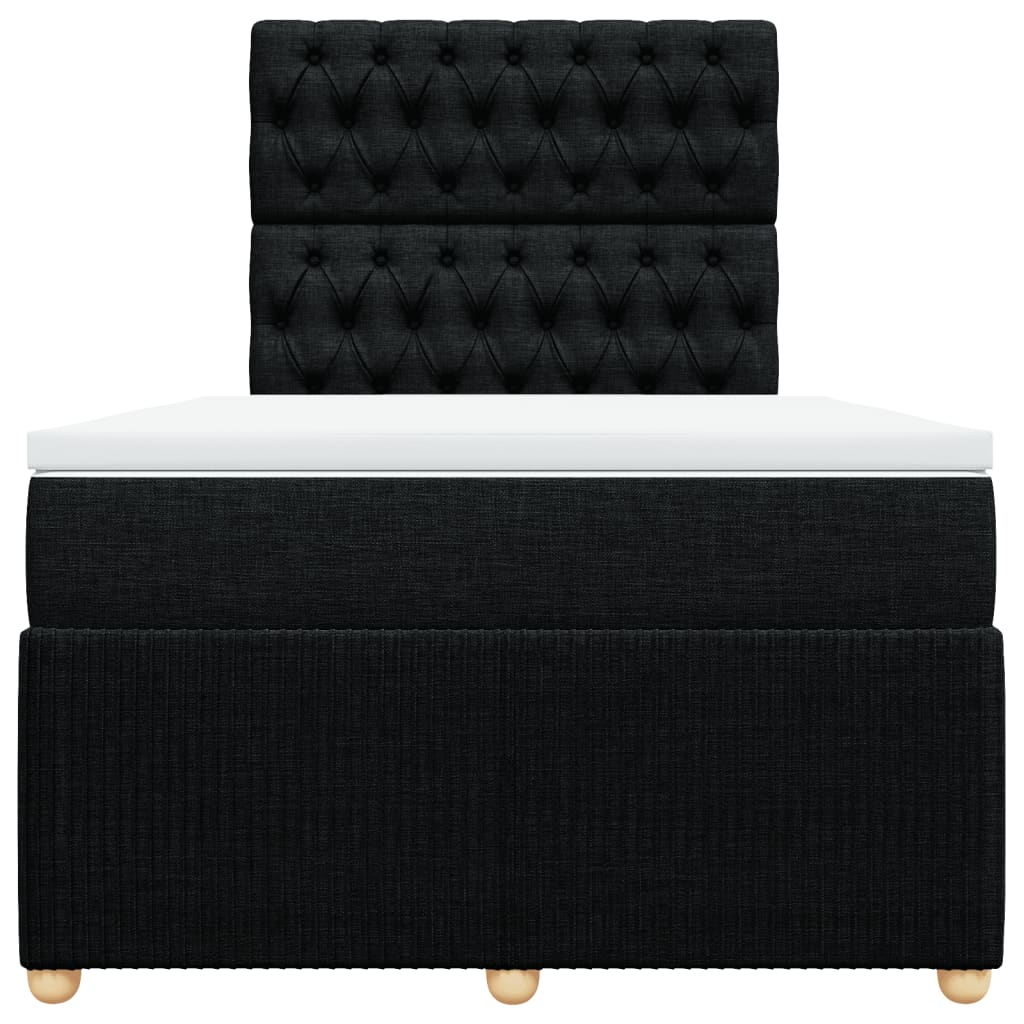 Boxspring met matras stof zwart 120x190 cm