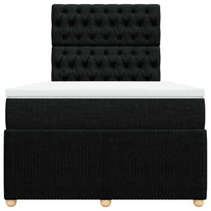 Boxspring met matras stof zwart 120x190 cm