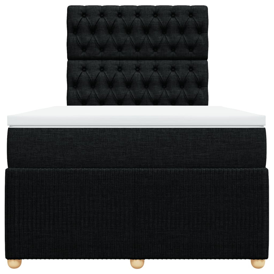 Boxspring met matras stof zwart 120x190 cm