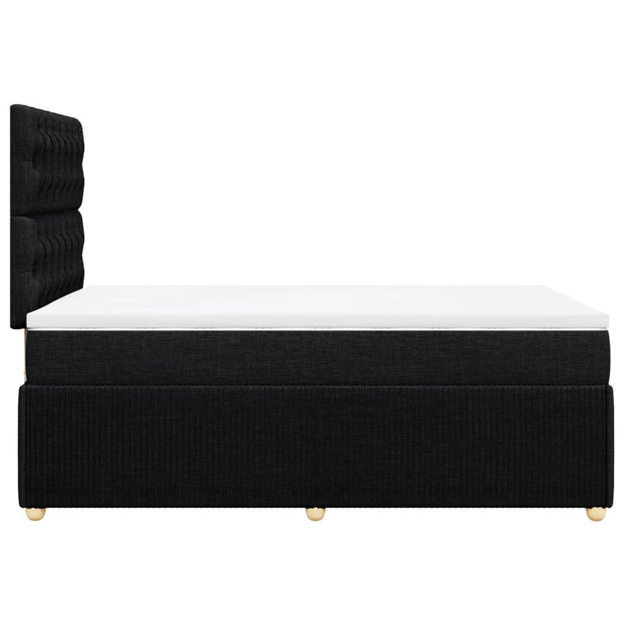 Boxspring met matras stof zwart 120x190 cm