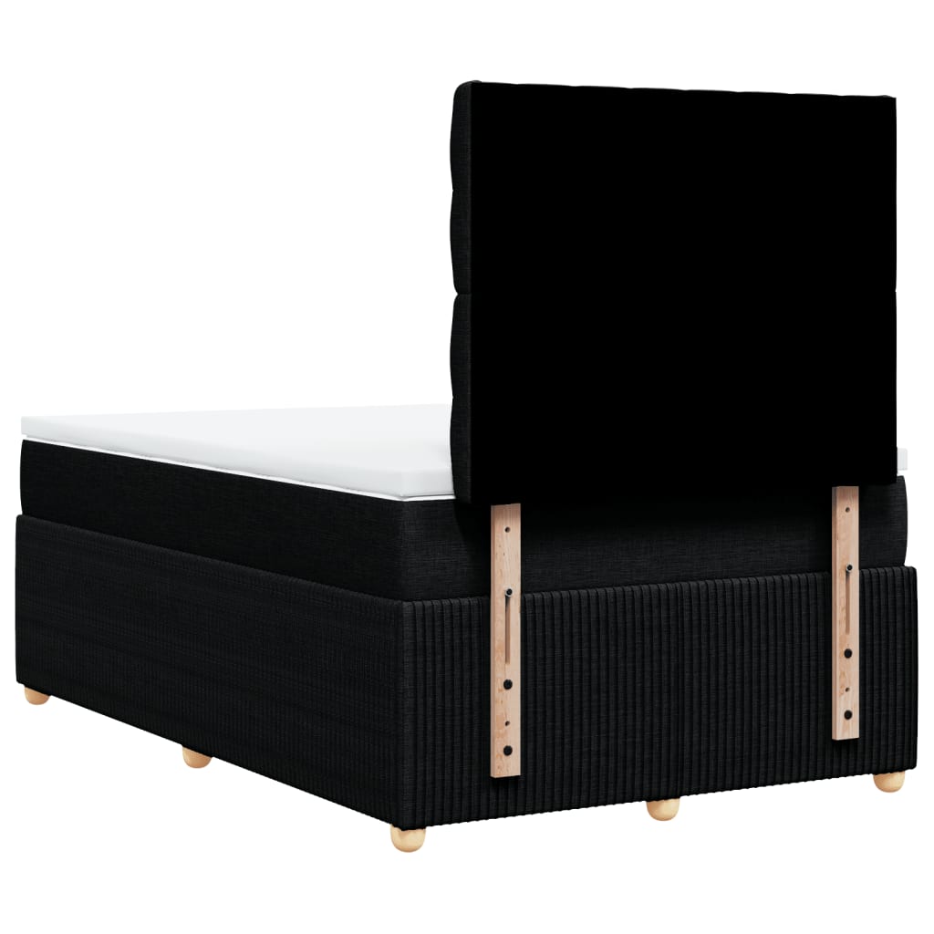 Boxspring met matras stof zwart 120x190 cm