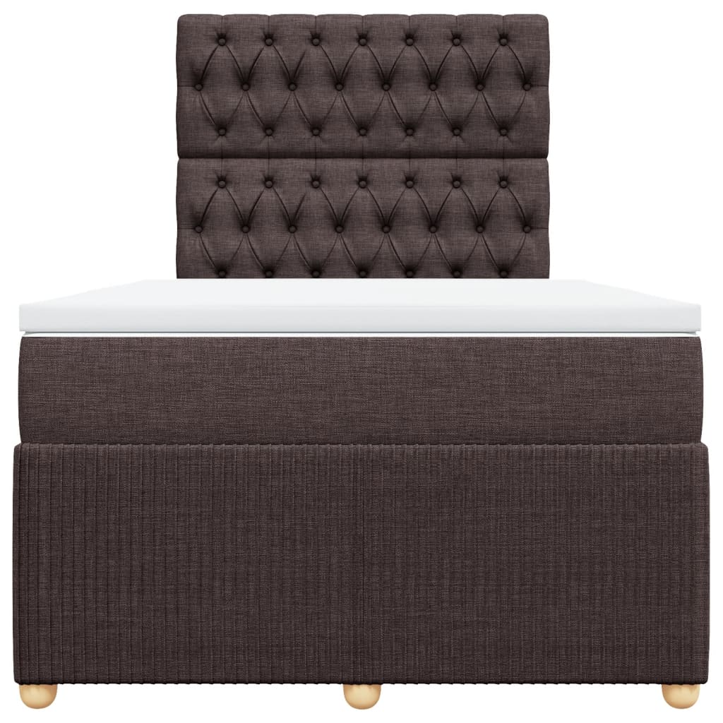 Boxspring met matras stof donkerbruin 120x190 cm