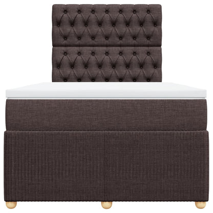 Boxspring met matras stof donkerbruin 120x190 cm