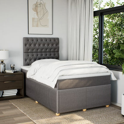 Boxspring met matras stof taupe 120x190 cm