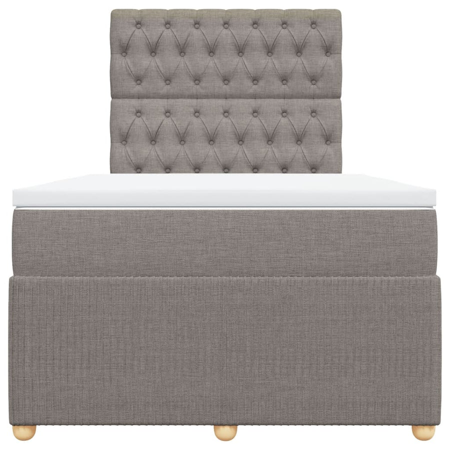 Boxspring met matras stof taupe 120x190 cm