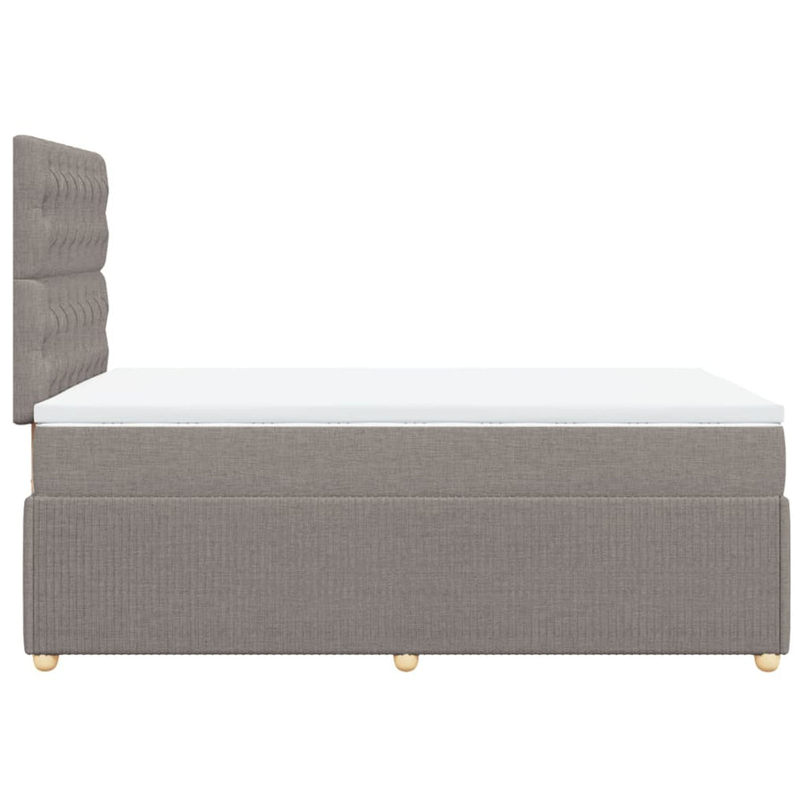 Boxspring met matras stof taupe 120x190 cm