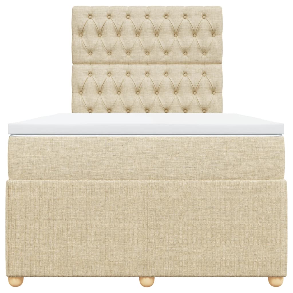Boxspring met matras stof crèmekleurig 120x190 cm