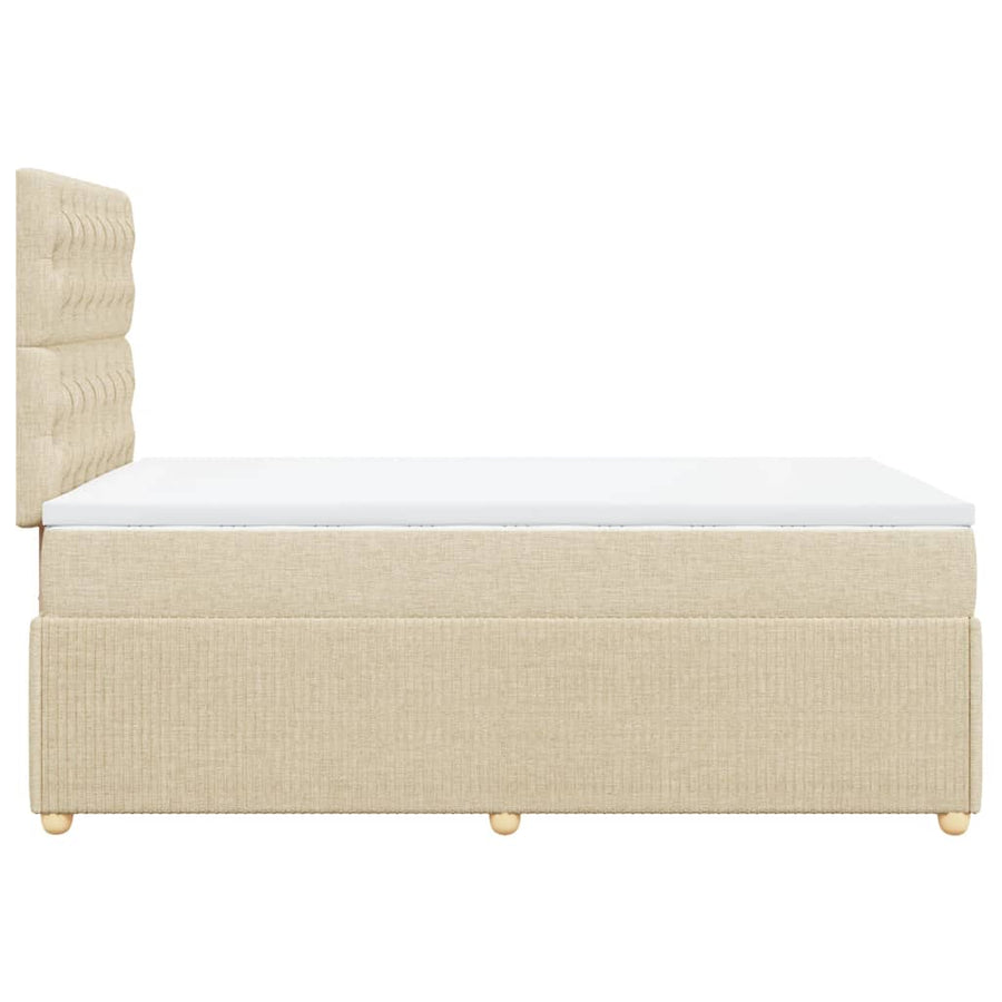 Boxspring met matras stof crèmekleurig 120x190 cm