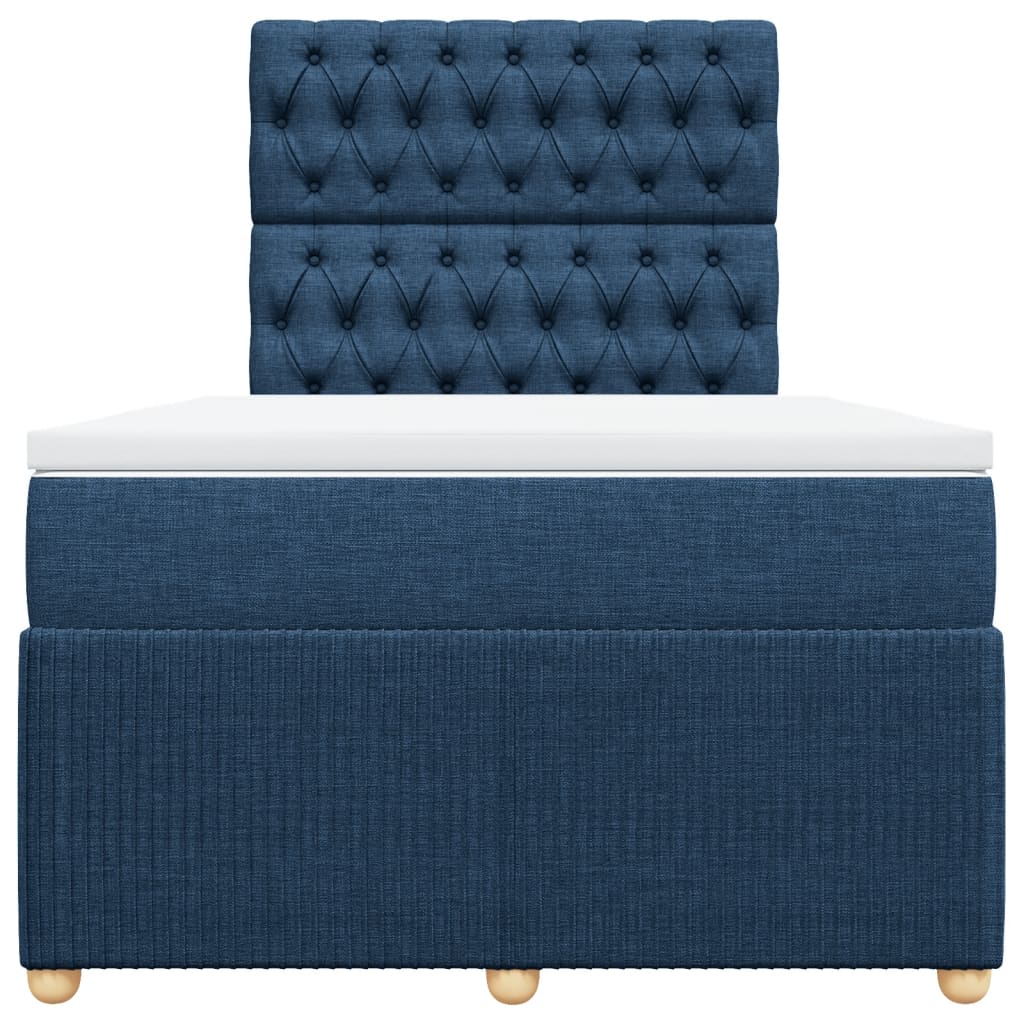 Boxspring met matras stof blauw 120x190 cm