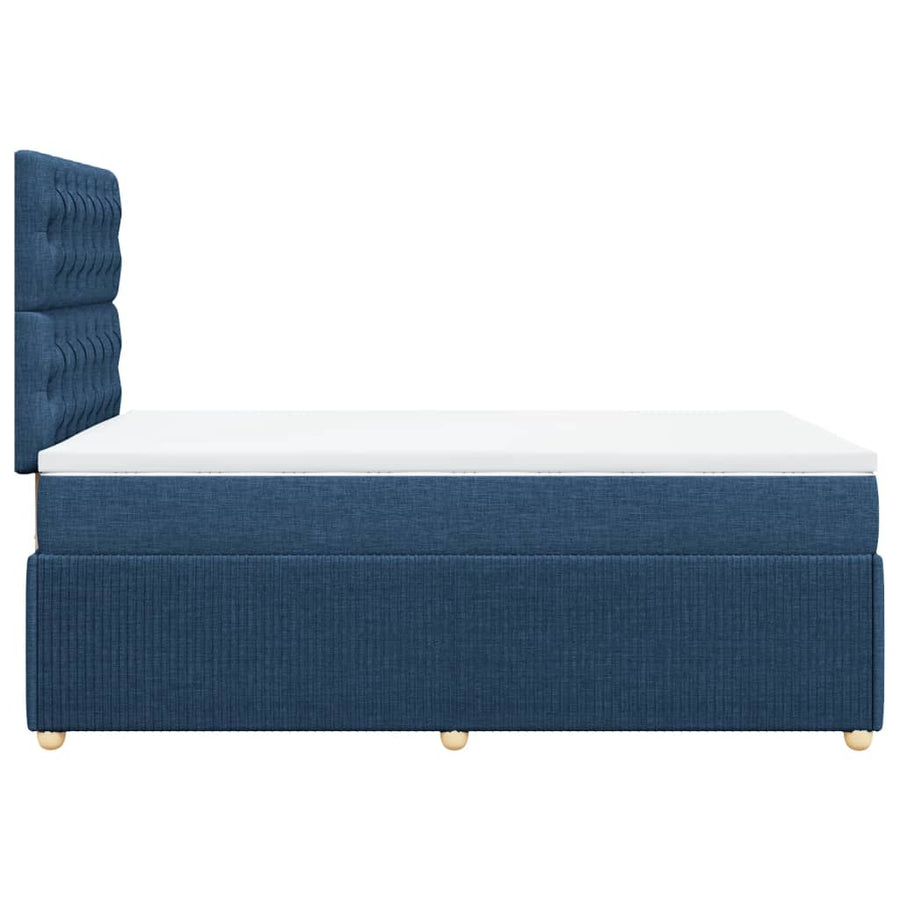 Boxspring met matras stof blauw 120x190 cm