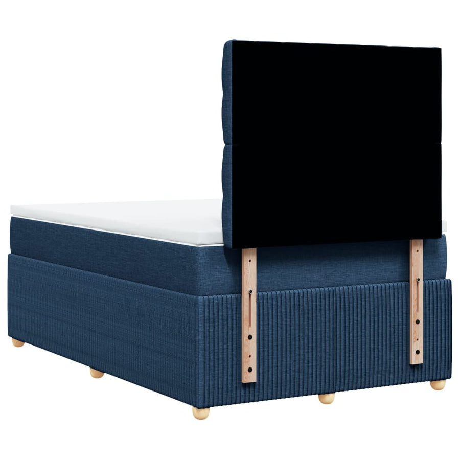 Boxspring met matras stof blauw 120x190 cm