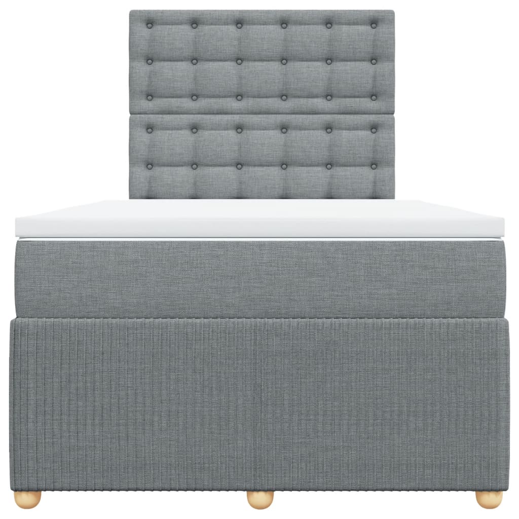 Boxspring met matras stof lichtgrijs 120x190 cm