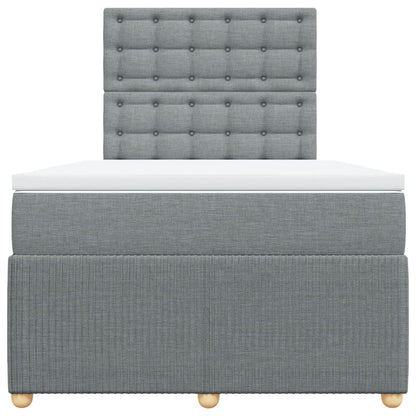 Boxspring met matras stof lichtgrijs 120x190 cm