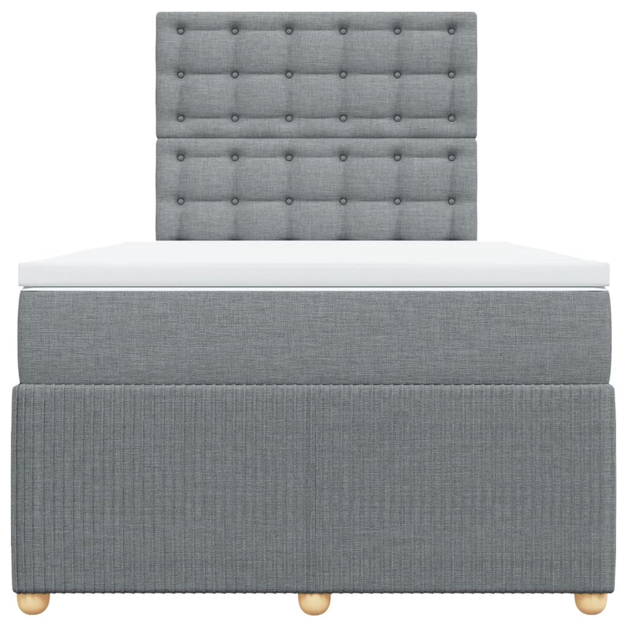 Boxspring met matras stof lichtgrijs 120x190 cm