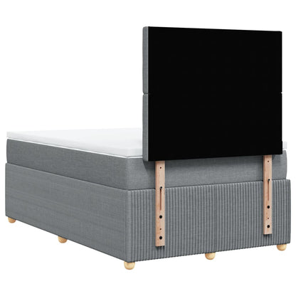 Boxspring met matras stof lichtgrijs 120x190 cm