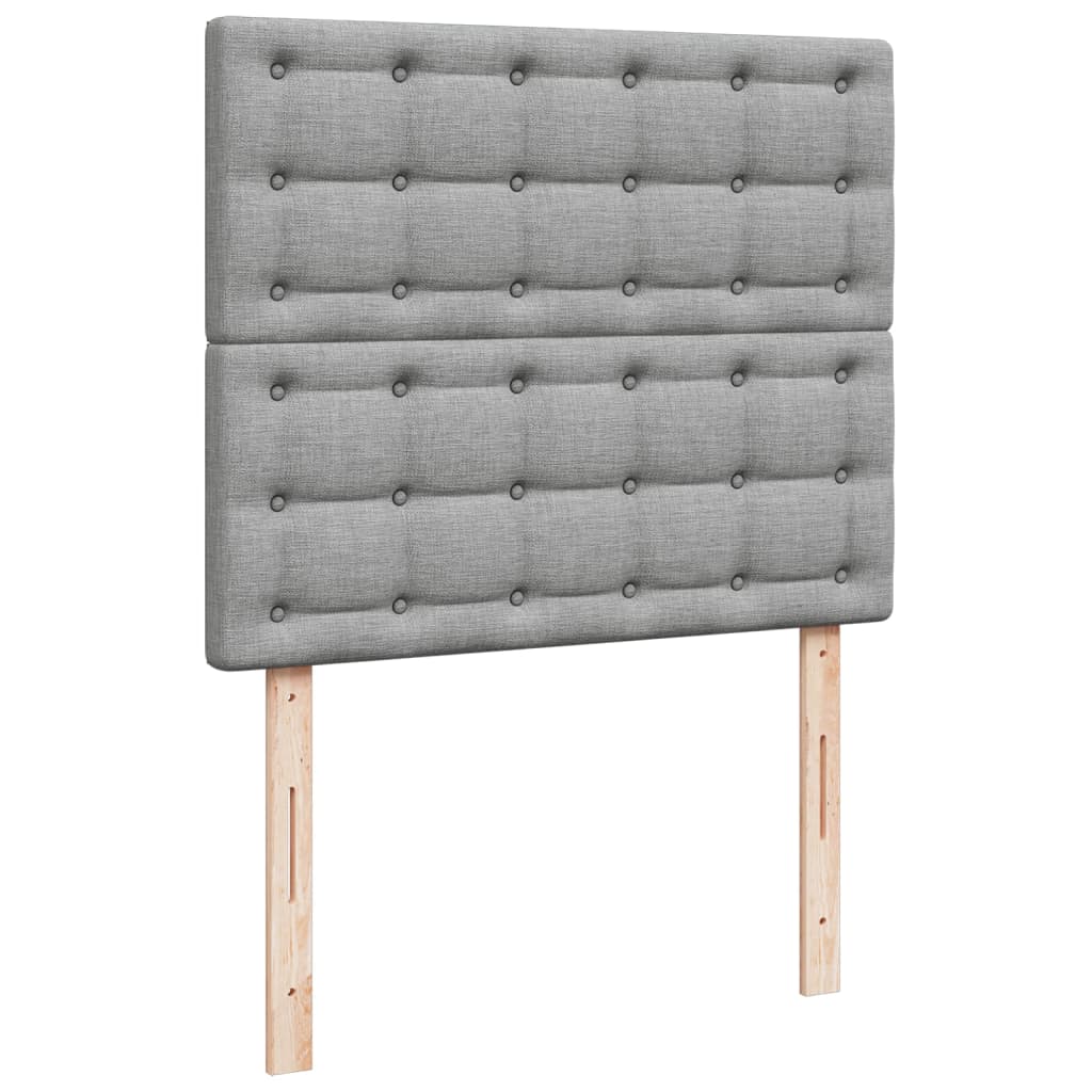 Boxspring met matras stof lichtgrijs 120x190 cm
