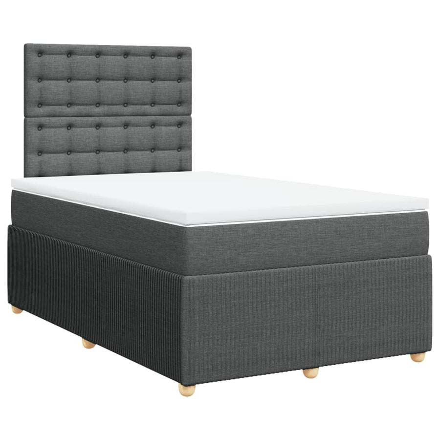 Boxspring met matras stof donkergrijs 120x190 cm