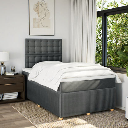 Boxspring met matras stof donkergrijs 120x190 cm