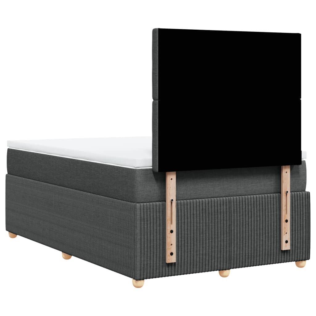 Boxspring met matras stof donkergrijs 120x190 cm
