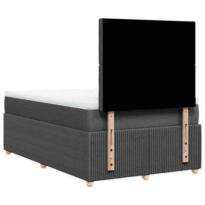 Boxspring met matras stof donkergrijs 120x190 cm