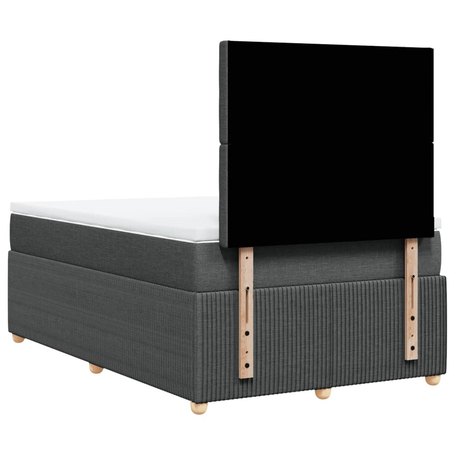 Boxspring met matras stof donkergrijs 120x190 cm