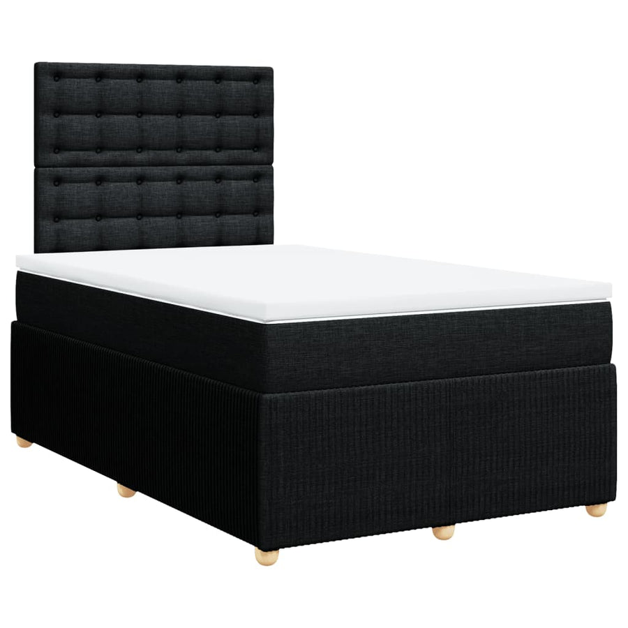 Boxspring met matras stof zwart 120x190 cm